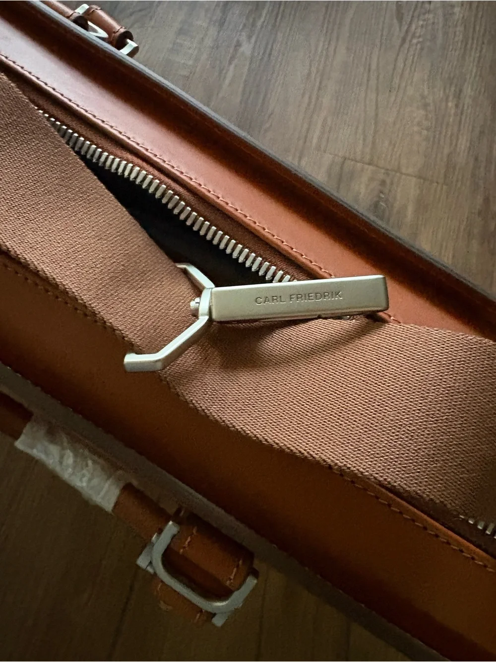 Authentic NEW WITH TAGS Carl Friedrik Palissy Briefcase, Vachetta Cognac